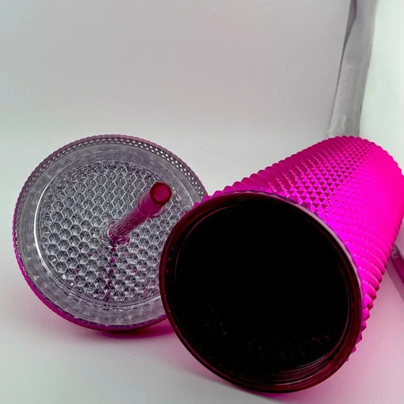 NWT Starbucks Holiday Hot Pink Diamond Studded Tumbler Grande 16oz Cup - Picture 5 of 7